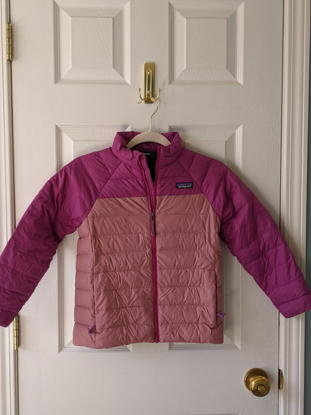 Patagonia Girls Puffer Jacket – Size S (7–8) – Pink/Purple